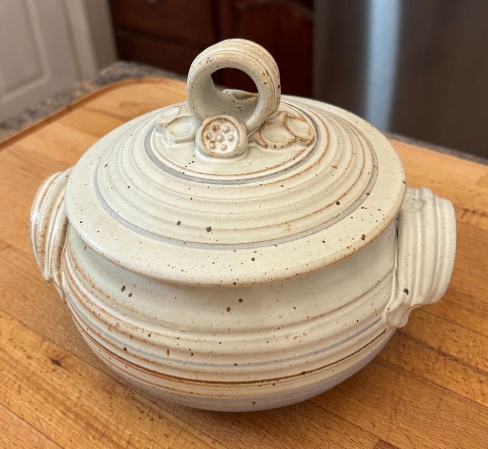 Vintage Doug Hively Pottery Lidded Casserole Signed Oregon Studio Stoneware